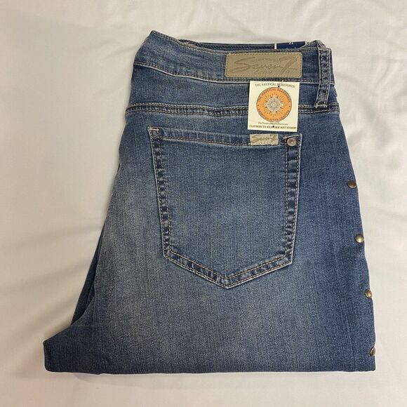 Seven 7 For All Mankind Girlfriend Jeans Women's 12 Blue Distressed Denim - Picture 12 of 16